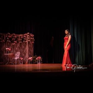 red pageant dress